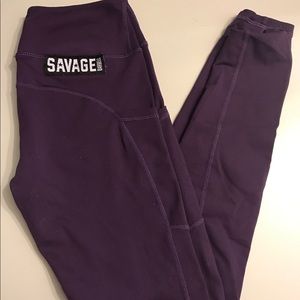 Savage Barbell Plum Leggings